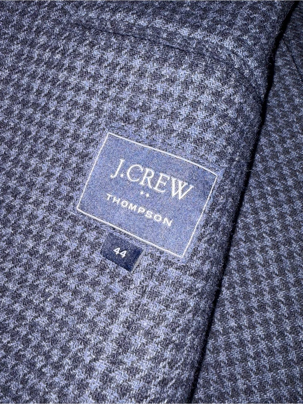 J. Crew Thompson Navy Houndstooth Blazer 44